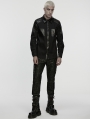 Black Gothic Punk Eyelets Personalized Shirt for Men
