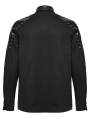Black Gothic Punk Eyelets Personalized Shirt for Men