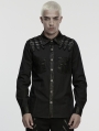 Black Gothic Punk Street Rock Shirt for Men