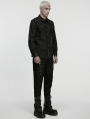 Black Gothic Punk Street Rock Shirt for Men