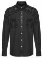 Black Gothic Punk Street Rock Shirt for Men
