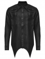 Black Gothic Cyberpunk Irregular Bat Collar Shirt for Men