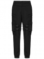 Black Gothic Punk Waterproof Techwear Pants for Men