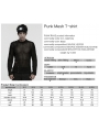 Black Gothic Punk Asymmetric Splicing Mesh T-Shirt for Men