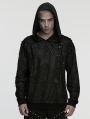 Black Gothic Punk Harajuku Decadent Loose Hoodie for Men