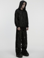 Black Gothic Punk Harajuku Decadent Loose Hoodie for Men