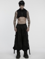 Black Gothic Cyberpunk Loose Cuffed Trousers for Men