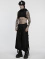 Black Gothic Cyberpunk Loose Cuffed Trousers for Men