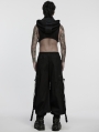 Black Gothic Cyberpunk Loose Cuffed Trousers for Men