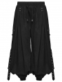 Black Gothic Cyberpunk Loose Cuffed Trousers for Men