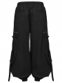 Black Gothic Cyberpunk Loose Cuffed Trousers for Men