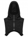 Black Gothic Cyberpunk Short Hooded Vest for Men