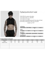 Black Gothic Cyberpunk Short Hooded Vest for Men