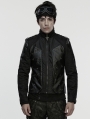 Black Gothic Punk Rock Suede Denim Short Jacket for Men