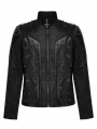 Black Gothic Punk Rock Suede Denim Short Jacket for Men