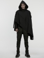 Black Gothic Wasteland Punk Waterproof Irregular Cloak for Men