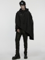 Black Gothic Wasteland Punk Waterproof Irregular Cloak for Men