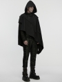 Black Gothic Wasteland Punk Waterproof Irregular Cloak for Men