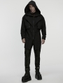 Black Gothic Waterproof Techwear Hooded Jacket for Men