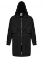 Black Gothic Waterproof Techwear Hooded Jacket for Men