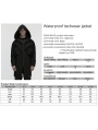 Black Gothic Waterproof Techwear Hooded Jacket for Men