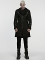 Black Gothic Rough Punk Asymmetric Plush Jacket for Men