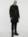 Black Gothic Rough Punk Asymmetric Plush Jacket for Men
