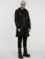 Black Gothic Rough Punk Asymmetric Plush Jacket for Men
