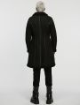 Black Gothic Rough Punk Asymmetric Plush Jacket for Men