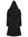 Black Gothic Cyberpunk Armor Hooded Velvet Jacket for Men