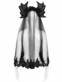 Black Gothic Batwing Rose Mesh Headband Veil