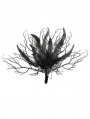 Black Gothic Metal Cross Branch Rose Feather Fan