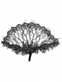 Black Gothic Vintage Branch Floral Lace Fan