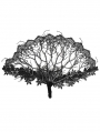 Black Gothic Vintage Branch Floral Lace Fan