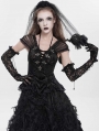 Black Gothic Retro Floral Mesh Sheer Lace Gloves