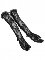 Black Gothic Retro Floral Mesh Sheer Lace Gloves