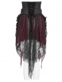 Black and Red Retro Gothic Cross Bat Corset with Tulle Skirt