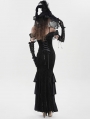 Black Gothic Sexy Off-the-Shoulder Velvet Slit Fishtail Dress