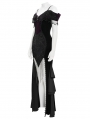 Black and Purple Gothic Sexy Off-the-Shoulder Velvet Slit Fishtail Dress