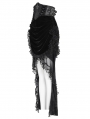 Black Gothic Rose Mesh Velvet High-Low Fishtail Skirt