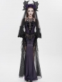 Black and Purple Gothic Leather Mesh Patchwork Fishtail Party Dress