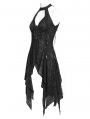 Black Gothic Cutout Halter Sleeveless Vest Top for Women