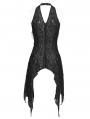 Black Gothic Cutout Halter Sleeveless Vest Top for Women