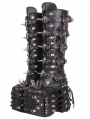 Black Punk Gothic Skull Buckle Rivet Platform Knee High Boots