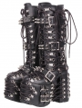 Black Gothic Punk Lace-Up Studded Platform High Heel Boots