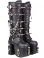 Black Punk Gothic Zip Sided High Heeled Platform Boots