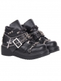 Black Gothic Spider Cross Chain Round Toe Platform Shoes