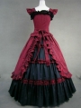 Red and Black Vintage Gothic Victorian Dress