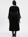 Black Gothic Velvet Long Sleeve Fishtail Plus Size Maxi Dress