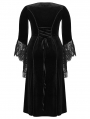 Black Gothic Velvet Long Sleeve Fishtail Plus Size Maxi Dress